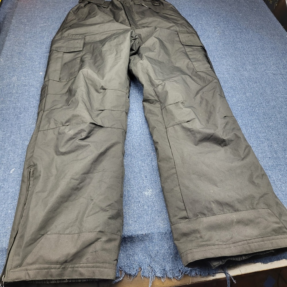Swiss Tech Mens Black Insulated Cargo Snow Pants Small 28-30 Outdoor Ski